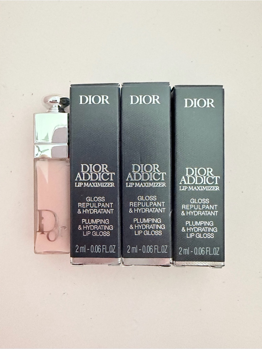 Dior Addict Lip Maximizer Plumping Lip Gloss — 001Pink 2 ml x3